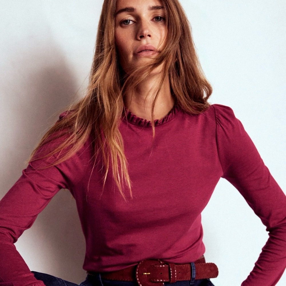 Boden Supersoft Frill Top